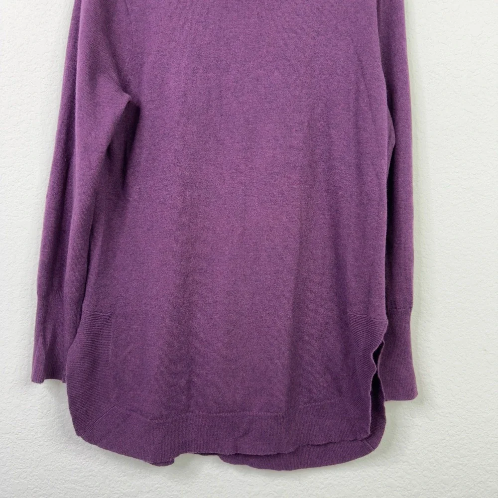 J. Crew Sweater Women‎ M Purple Cotton Wool Blend Knit Minimalist Capsule Tunic